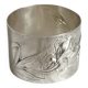 Solid silver napkin ring with Iris Art Nouveau decor