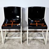 Pair of Lacquered Wooden chairs, signed P.Gautier -1960