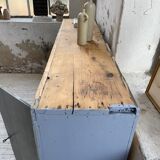Factory blue patinated workshop furniture