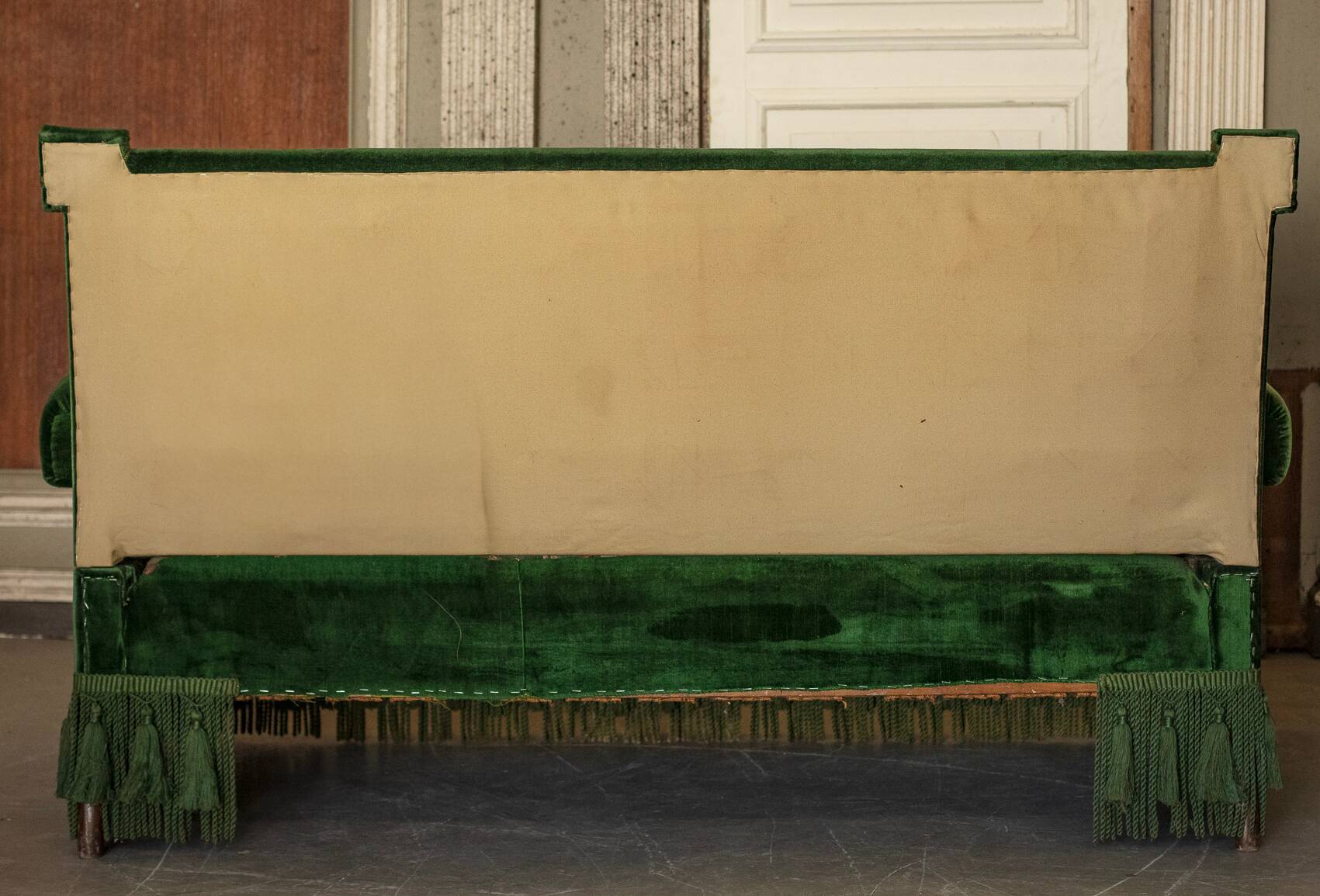 German Art Nouveau sofa bed c.1900 – green velvet