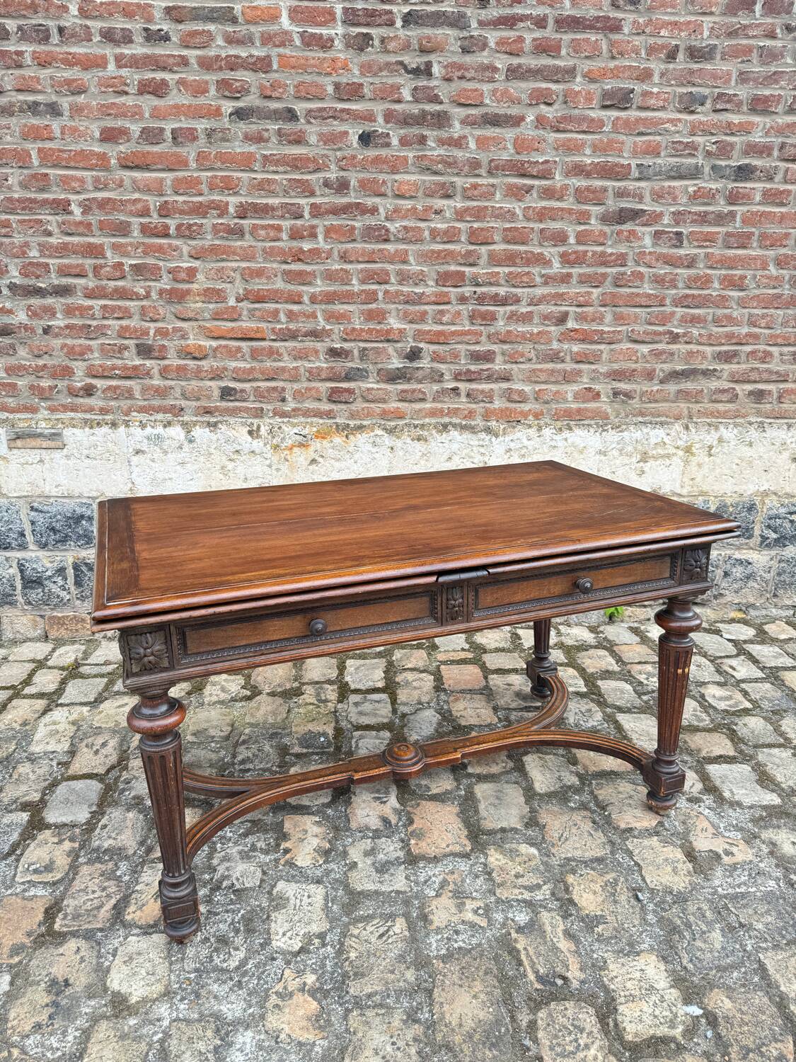 Italian Dining Table In Natural Wood Louis XVI Style XIX Eme Century