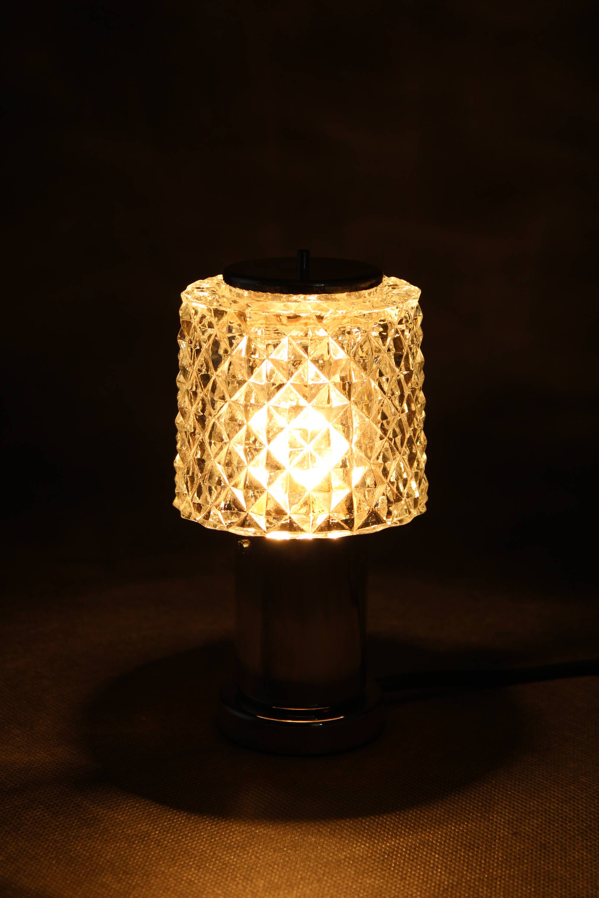 1970s Glass Table Lamp by Kamenicky Senov, Czechoslovakia