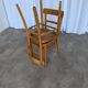 Vintage Wooden Dining Chair: Red Leather Seat, Mid-Century Modern