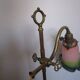 Lampe ancienne laiton et tulipe  pate de verre  " Le verre Français "