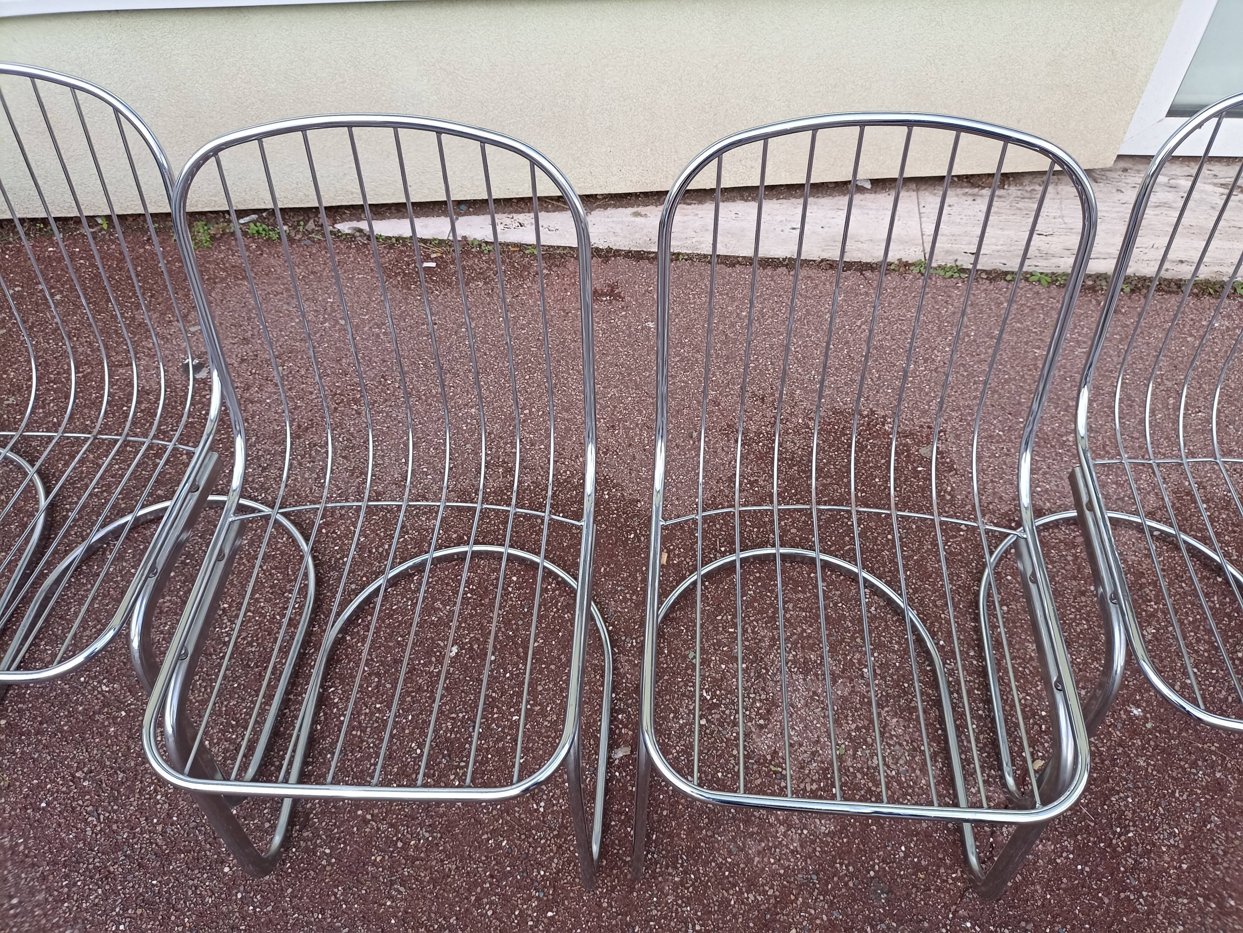 Set of 6 chrome chairs