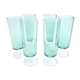 6 old champagne flutes luminarc green clear h14 cm