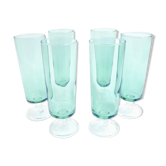 6 old champagne flutes luminarc green clear h14 cm