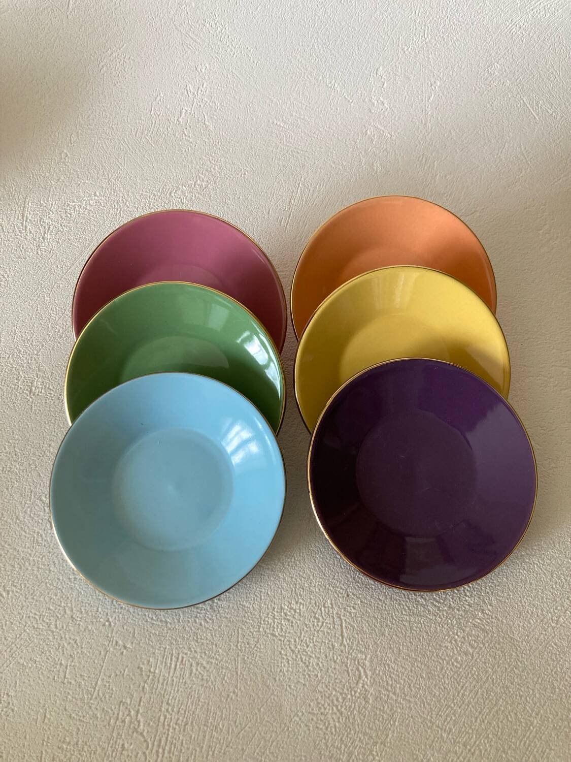 Geneviève Lethu Watercolor Coffee Saucers - Complete Set