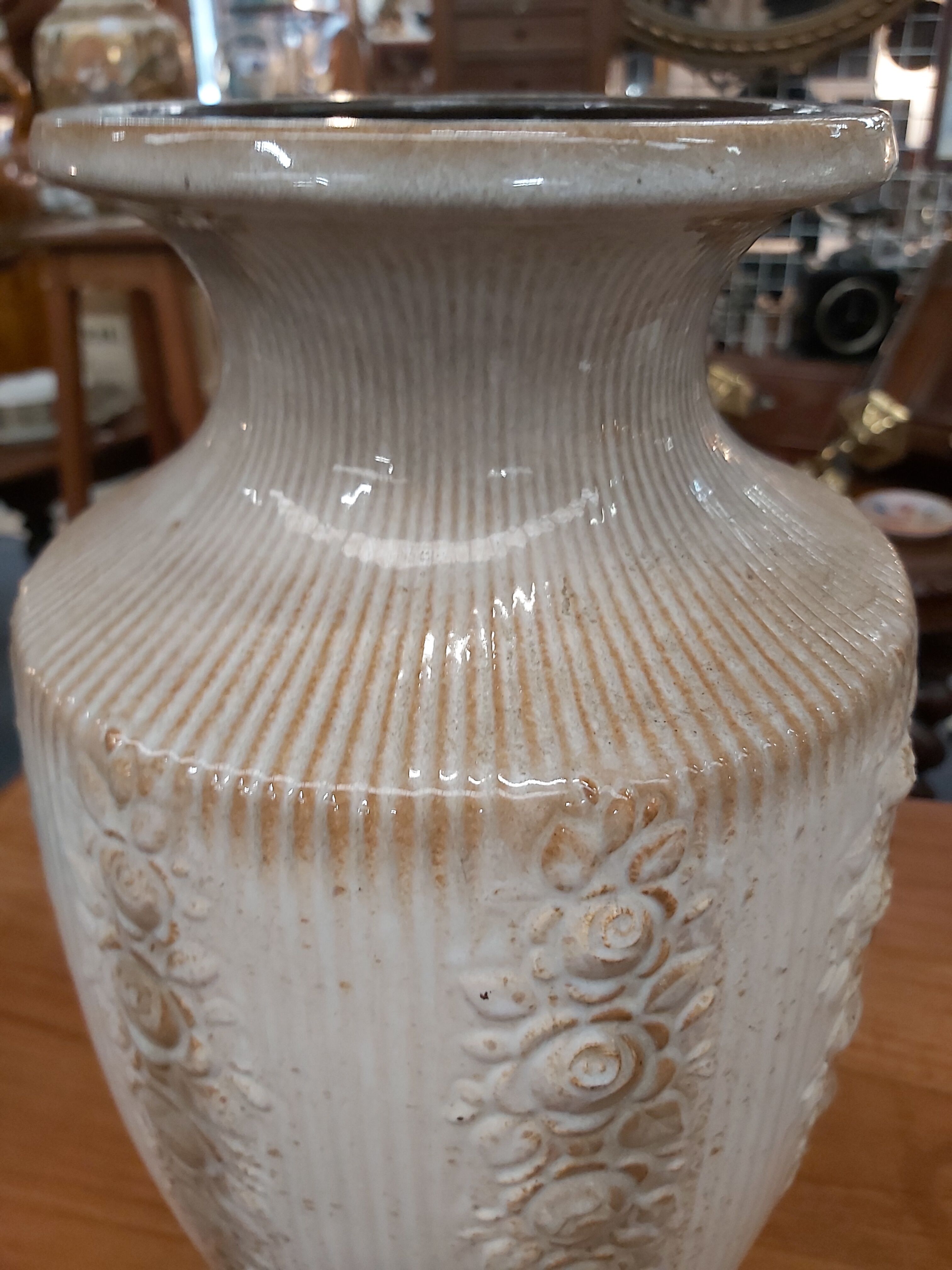 Vase decorated with roses W Germany