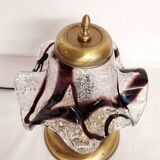 Lampe de table avec tulipe en cristal. Italie, années 1980.