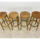 4 tabourets de bar baumann bois années 60 bistrot