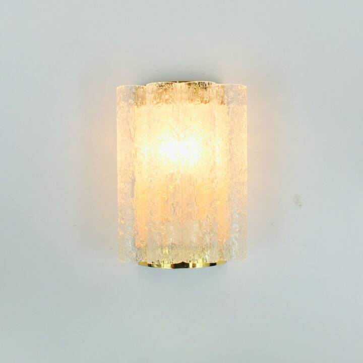 Paire d'appliques murales en verre dépoli et laiton, style Mid-Century - Doria, Allemagne, années 1960