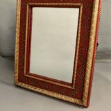 Mirror Red Leather André Maillefert 61x73cm