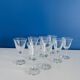 cracked crystal liqueur glass with wheat ear pattern - vintage liqueur glass - crystal tableware - set of 8