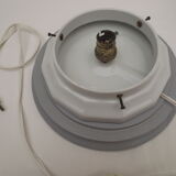 White globe table lamp support grey wood bead