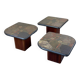 90s set of 3 brutal coffee tables with mosaic by Paul Kingma for Kneip