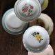 6 mismatched deep plates in floral colours from Digoin, Sarreguemines, Gien.