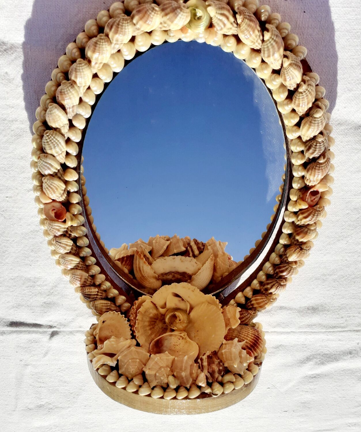 Vintage shell mirror