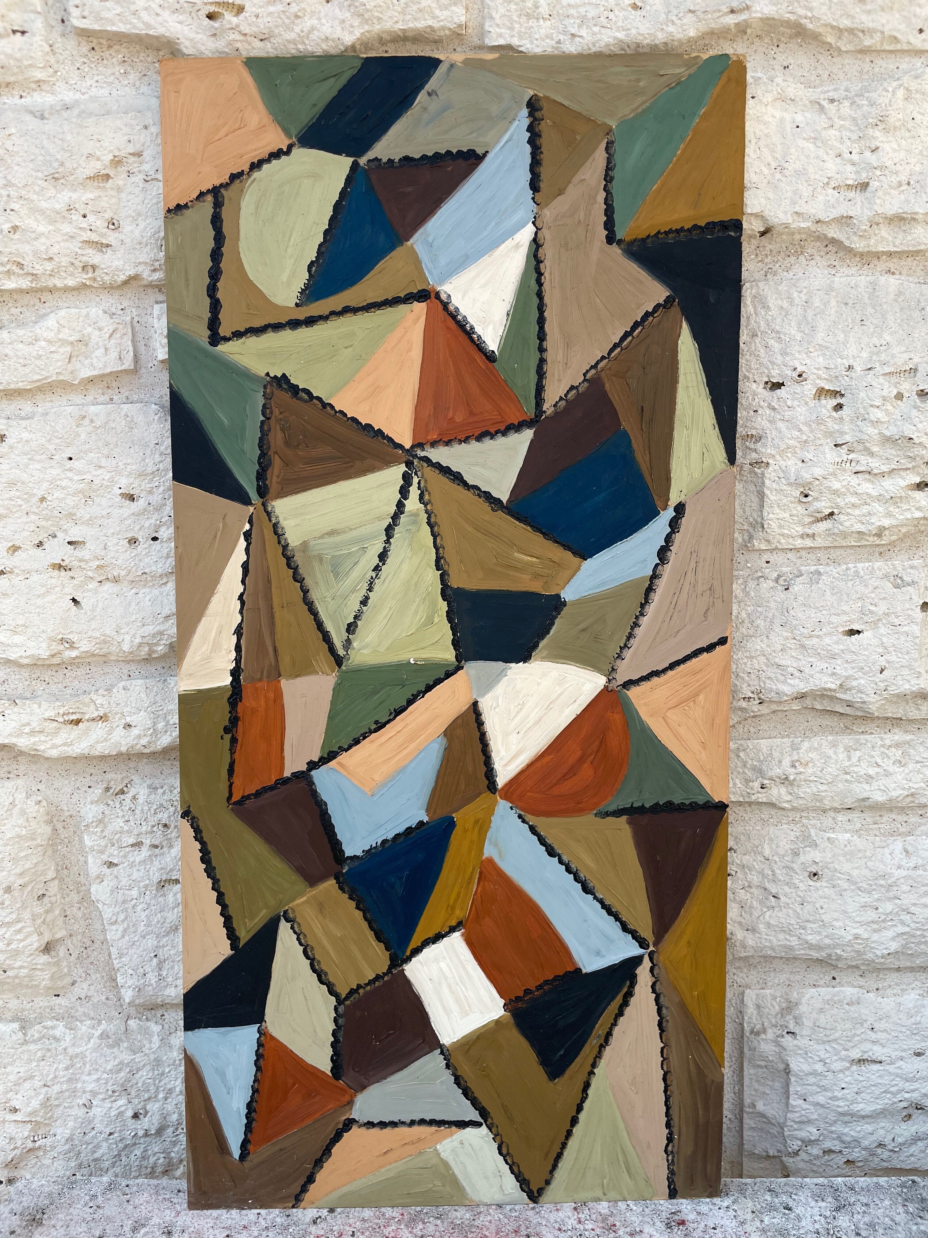Tableau peinture moderne composition abstraite xxe