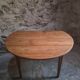 Rustic French antique dining table, drop-leaf table in cherry wood, circa 1900.