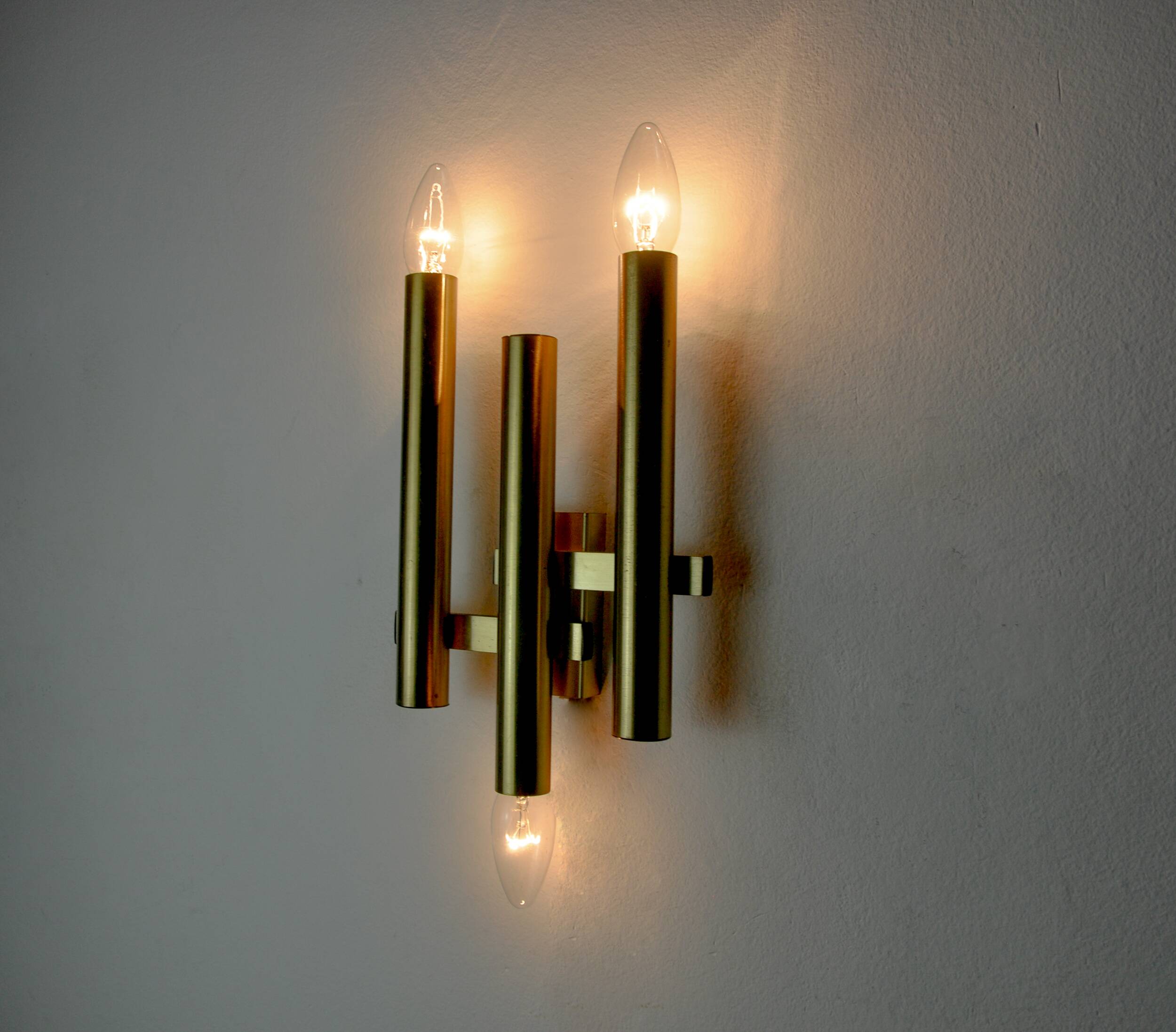 TUBULAR WALL LIGHT FROM MAISON SCIOLARI, 3 LIGHTS, ITALY, 1970