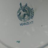 Large round ironstone serving dish from the Moulin des Loup earthenware factory