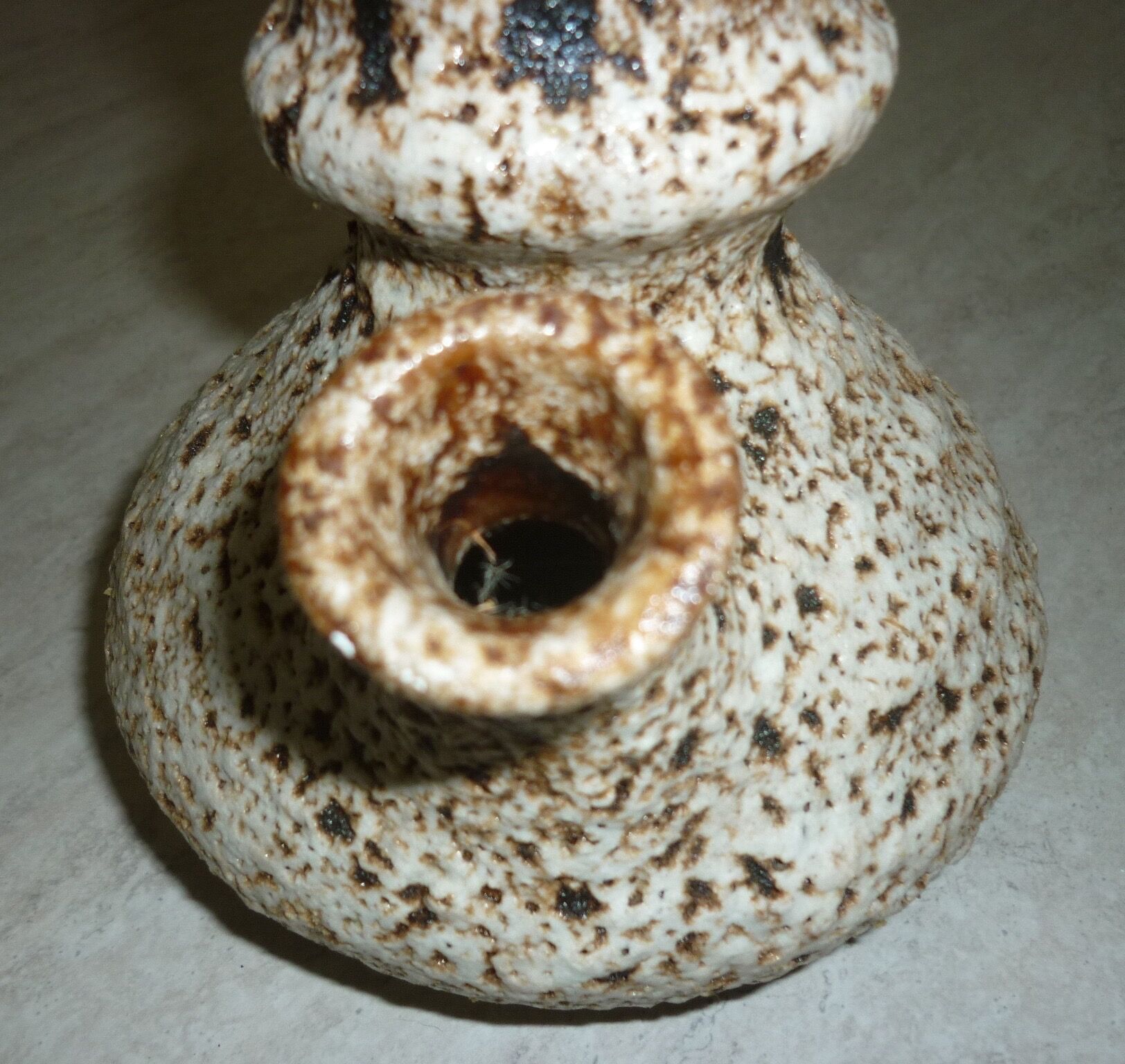 Ceramic pitcher fat lava greige and brown