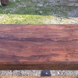 Country farm table xixth in chene, 2 drawers