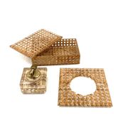 Hollywood regency smoking set, lucite and Vienna stray, Italy 1970