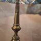 Antique Art Nouveau lamp with genuine bronze base 54x30 glass