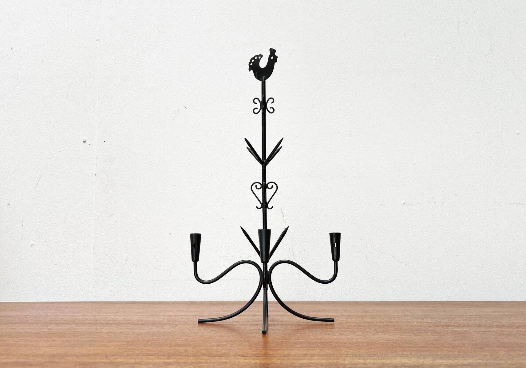 Mid-century Scandinavian metal candle holder by Gunnar Ander, 1960s.