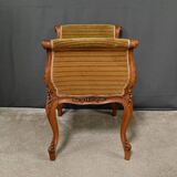 Small Louis XV Style Bench with Armrests in Blond Mahogany – 1920