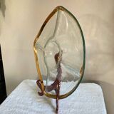 Timeless dish signed Annie Glass 38/36 made in the USA gilded with 24k fine gold