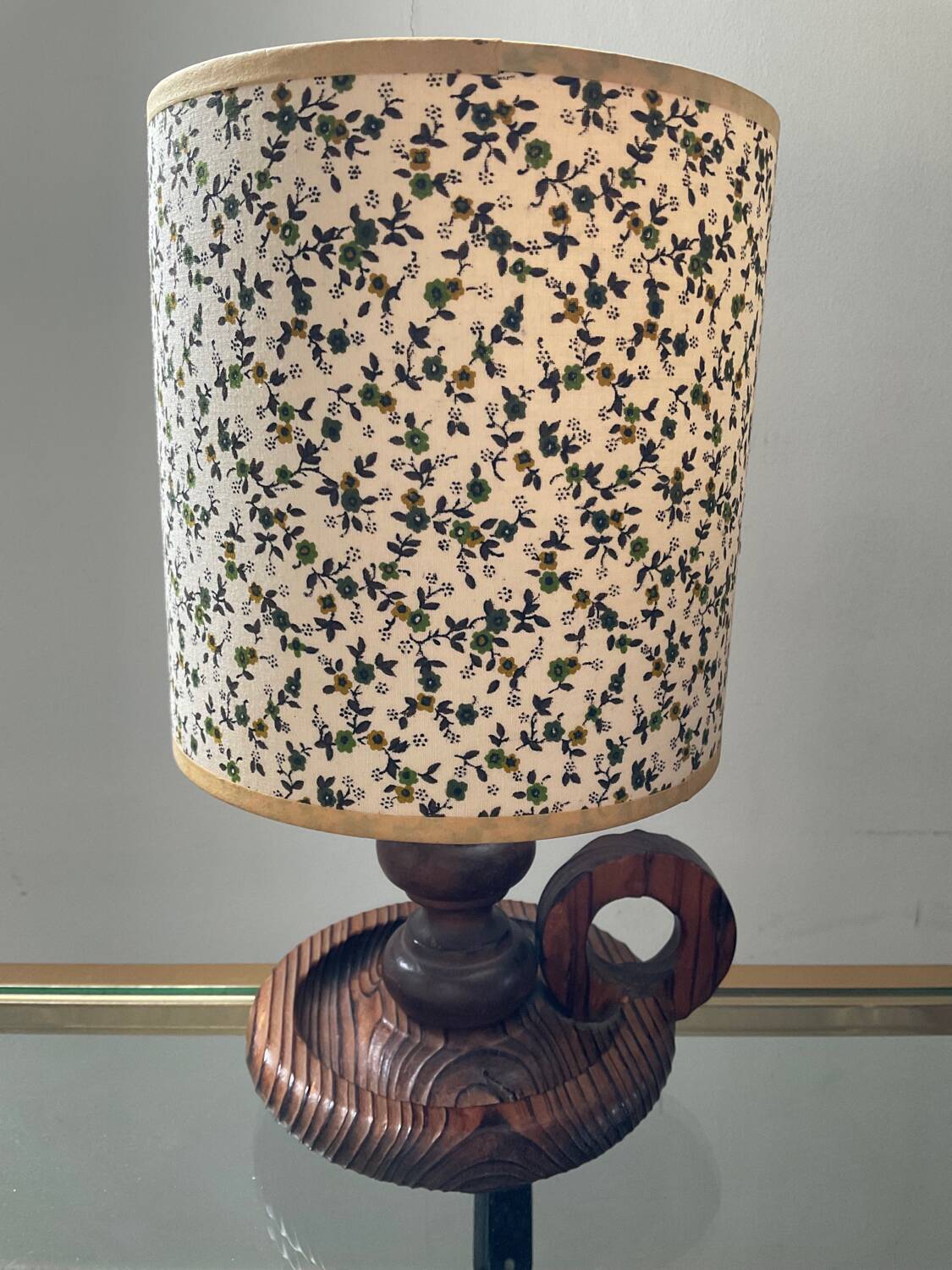 Pair of Scandinavian wooden lamps from the 60s