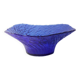 Bol en verre cobalt bleu du milieu du siècle : design finlandais 'Metsä', années 1970