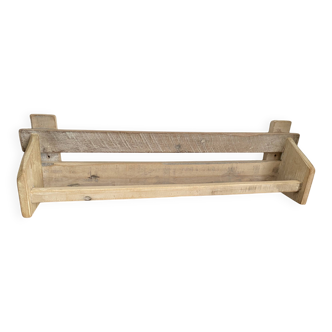 Wooden wall shelf for bathroom towels