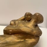 Sculpture of an embracing couple 20th century signed