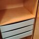 Buffet haut vintage en teck avec compartiment bar