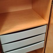 Buffet haut vintage en teck avec compartiment bar