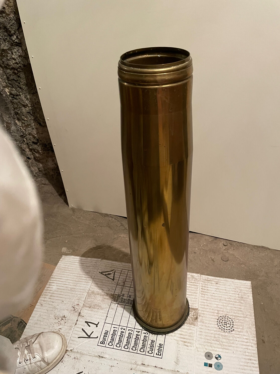 Standing ashtray and vase - brass shell