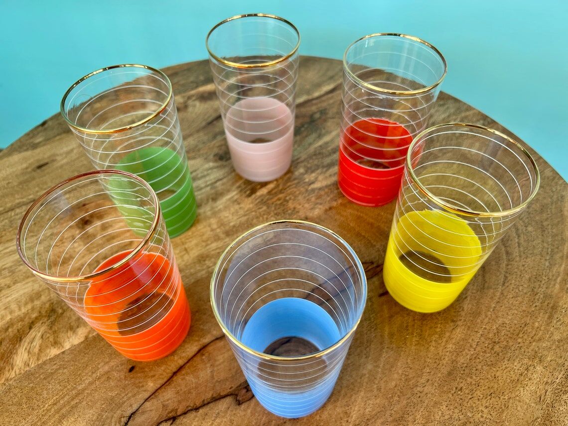 Verres à liqueur et à vin vintage des années 1960