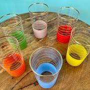 Vintage liqueur and wine glasses from the 1960s