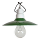 Suspension industrielle en émail vert, années 1950