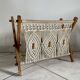 Porte-revue macramé et perles de bois