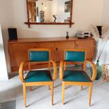 green leather bridge chairs