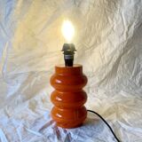 Orange glazed ceramic lamp base - 1970s