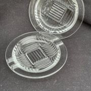 2 cendriers art déco verre