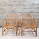 Pair of vintage bamboo armchairs