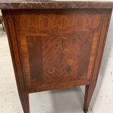 Louis XVI chest of drawers in wood veneer marquetry, 20th century