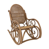Rocking chair curved wood and cannage